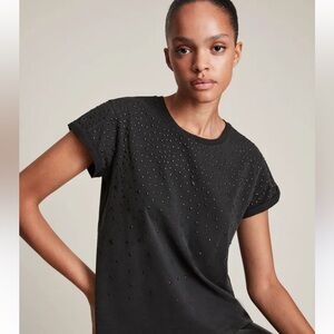 All Saints Black Studded Women's Top